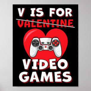 Affiche Jeu Vidéo Valentines Jour Jeunesse Ado Garçons Enf
