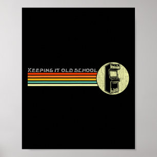 Affiche Jeu Vidéo Vintage Rétro Arcade École Ancienne