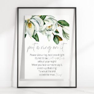 Affiche Jeu White Magnolia Rustic Floral Mets un anneau de