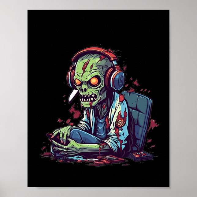 Affiche Jeu Zombie Halloween Costume Jeu vidéo jeu C (Devant)