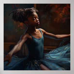 Affiche Jeune ballerine noire au repos