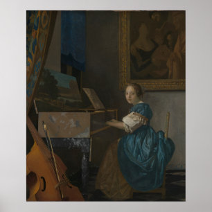 Affiche Jeune femme à une virginal — Vermeer