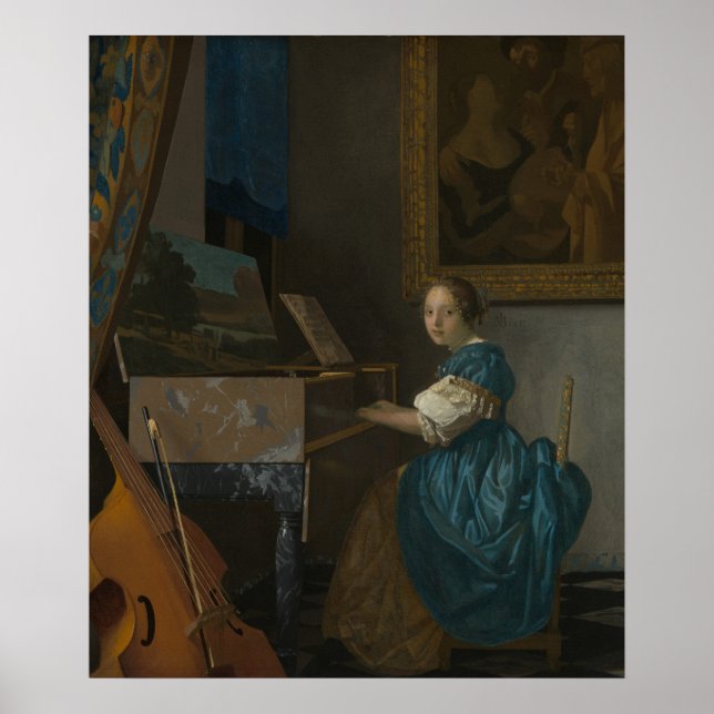 Affiche Jeune Femme Assis À Un Virginal (Devant)