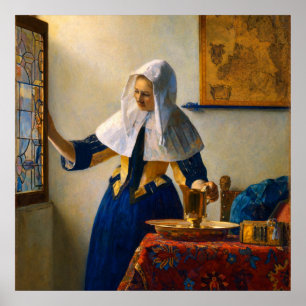 Affiche Jeune Femme avec un Pichet d'Eau de Vermeer