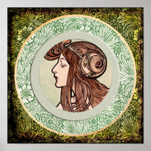 Affiche Jeune femme d'Alphonse Mucha