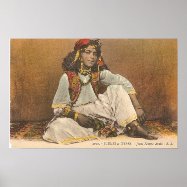 Affiche Jeune Femme De Tunisie 1910 (Devant)