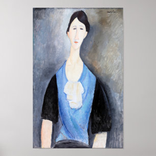 Affiche Jeune femme en bleu, Modigliani