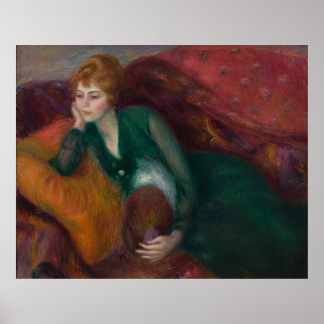 Affiche Jeune femme en vert, William James Glackens (Devant)