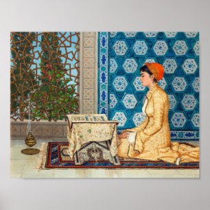 Affiche Jeune Femme Lisant   Osman Hamdi Bey  
