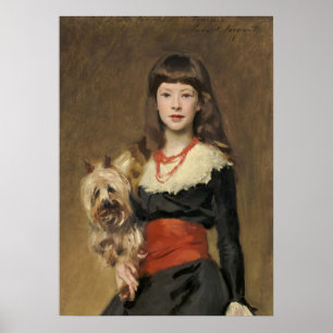 Affiche Jeune fille au chien de Sargent Portrait de Beatri