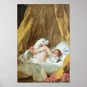 Affiche Jeune fille avec son chien - Fragonard