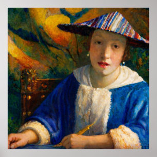 Affiche Jeune fille avec une flûte de Johannes Vermeer