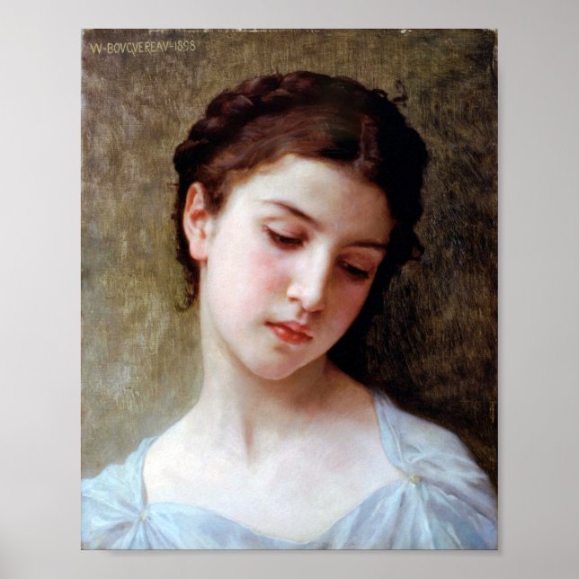Affiche Jeune fille, Bouguereau (Devant)