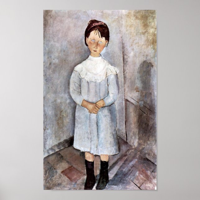 Affiche Jeune fille en bleu, Modigliani (Devant)