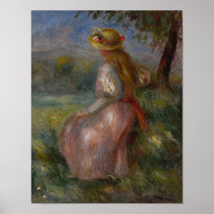Affiche Jeune Fille en Rose par Renoir