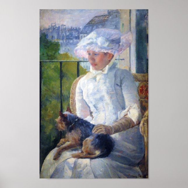 Affiche Jeune fille et son chien, Mary Cassatt (Devant)