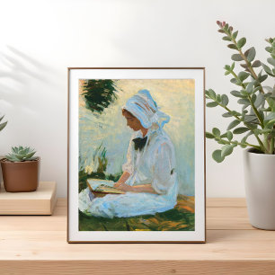 Affiche Jeune fille lisant au bord d'un ruisseau, Sargent 