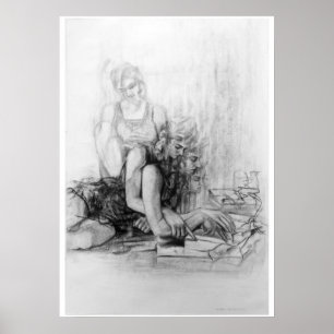 Affiche jeune fille lisant un livre