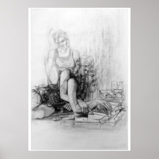 Affiche jeune fille lisant un livre