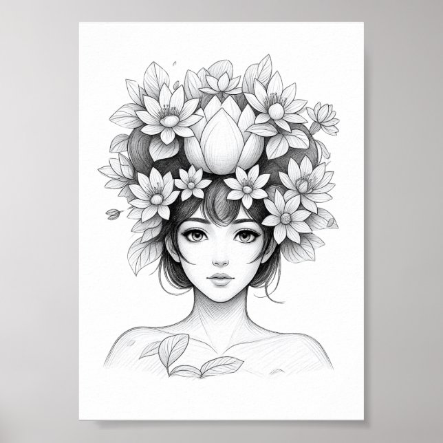 Affiche Jeune fille lotus (Devant)