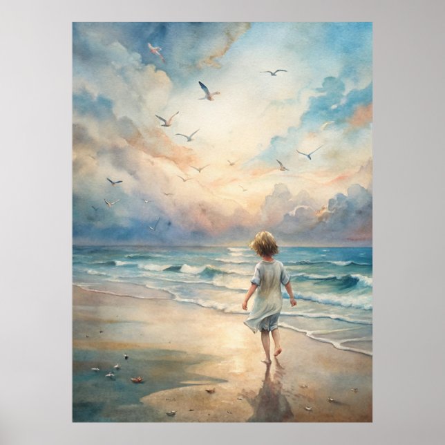 Affiche Jeune fille sur la plage (Devant)