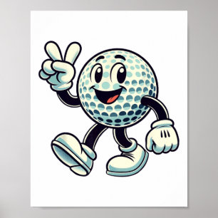 Affiche Jeune golfeur garçons golf drôle
