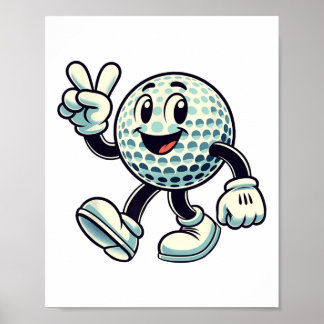 Affiche Jeune golfeur garçons golf drôle 