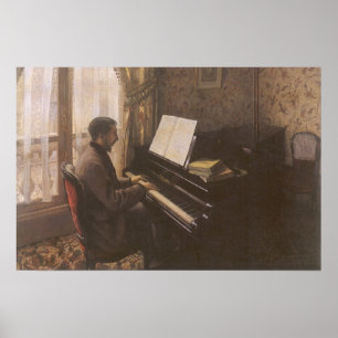 Affiche Jeune Homme Jouant du Piano par Gustave Caillebott