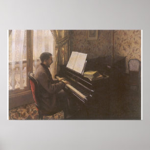 Affiche Jeune Homme Jouant du Piano par Gustave Caillebott