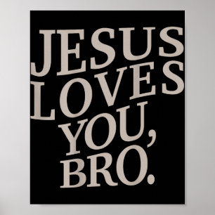 Affiche Jeune Jésus vous aime Bro Amusant Christian Garçon