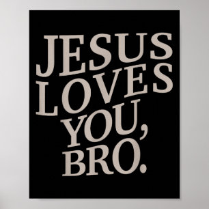 Affiche Jeune Jésus vous aime Bro Amusant Christian Garçon