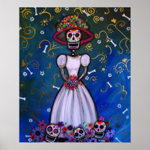 Affiche Jeune mariée de diamètre de los muertos Senorita