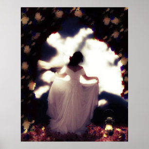 Affiche Jeune mariée observant l'affiche de Portait