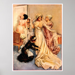 Affiche Jeune mariée victorienne à être