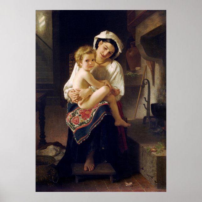 Affiche Jeune Mère Regardant Son Enfant (Devant)