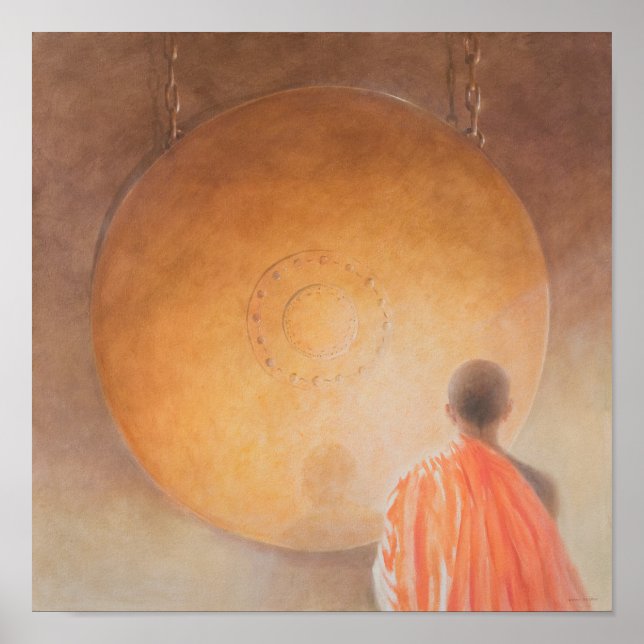 Affiche Jeune moine bouddhiste et Gong Bhoutan 2010 (Devant)