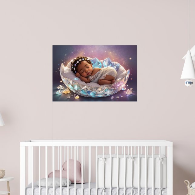 Affiche Jeune princesse noire Nouveau-né Baby Girl Nursery (Pépinière 2)