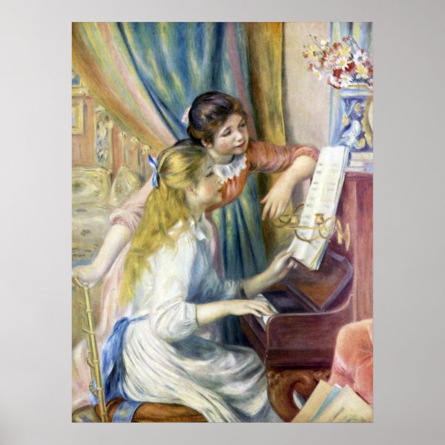 Affiche Jeunes filles au piano par Pierre Renoir (Devant)
