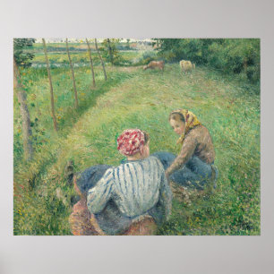 Affiche Jeunes filles paysannes - Camille Pissarro Art