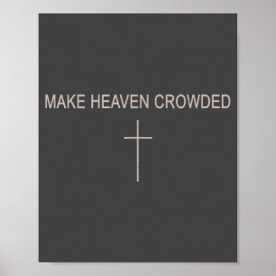Affiche Jeunes font le ciel bondé Croix Chrétienne Minimal