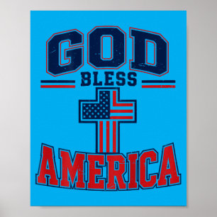 Affiche Jeunes Garçons Dieu Bénisse le Drapeau Aamerica Pa