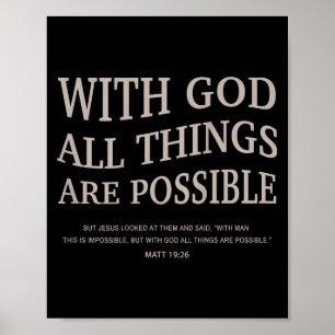 Affiche Jeunesse Avec Dieu Toutes Choses Sont Ssible Fille