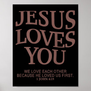 Affiche Jeunesse Jésus Amour Toi Chrétien Dieu Bon Garçon 