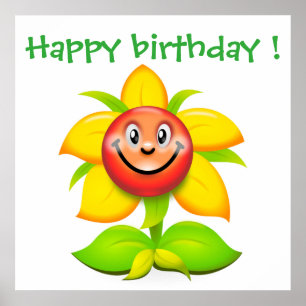 AFFICHE "JEUX ANNIVERSAIRE FACE FLOWER