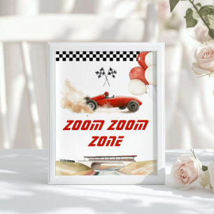 Affiche Jeux d'anniversaire de zone de zoom zoom de voitur