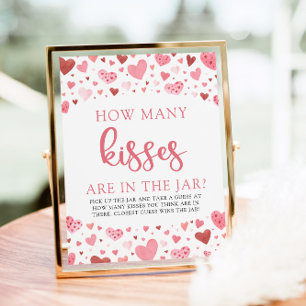 Affiche Jeux de baby shower : Combien de bisous pour la Sa
