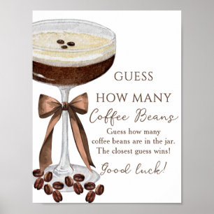 Affiche Jeux de Baby Shower Espresso Martini Devinez Combi