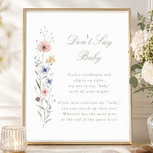 Affiche Jeux de Baby Shower Little Wildflower Baby - Ne di