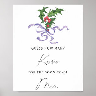 Affiche Jeux de baby shower mariée - Hiver - Combien de ba