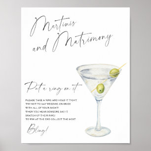 Affiche Jeux de baby shower Martini Mets un anneau dessus